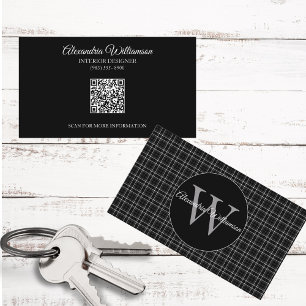 Carte De Visite Monogramme noir et blanc