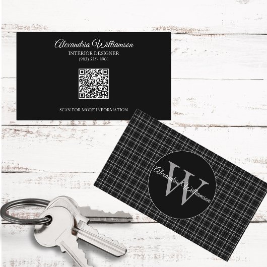 Carte De Visite Monogramme noir et blanc