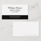 Carte de visite Monogramme noir et blanc (Devant / Derrière)