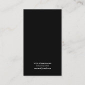 Carte De Visite Monogramme noir et blanc élégant (Dos)