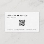 Carte De Visite Monogramme noir et blanc simple Code QR (Dos)