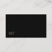 Carte De Visite Monogramme noir et blanc simple Code QR (Devant)