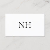 Carte De Visite Monogramme noir et blanc simple Moderne (Dos)