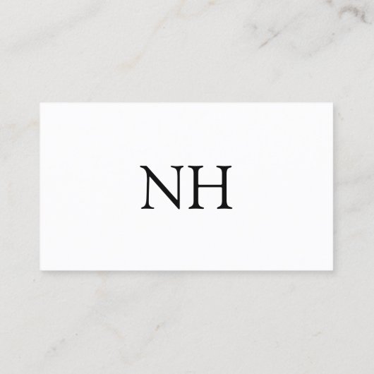 Carte De Visite Monogramme noir et blanc simple Moderne (Dos)