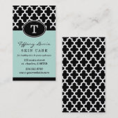 Carte De Visite Monogramme noir et menthe marocain (Devant / Derrière)