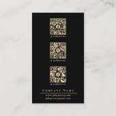 Carte De Visite Monogramme noir et or moderne Luxe Média social (Dos)