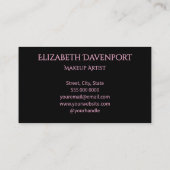 Carte De Visite Monogramme noir et rose blush (Dos)