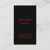 Carte De Visite Monogramme noir et rouge (Dos)