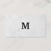 Carte De Visite Monogramme noir Faux Stone professionnel (Devant)