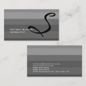 Carte De Visite Monogramme noir gris élégant professionnel (Devant / Derrière)