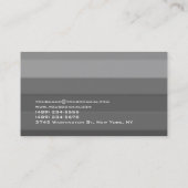 Carte De Visite Monogramme noir gris élégant professionnel (Dos)