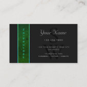 Carte De Visite Monogramme noir gris Motif foncé moderne (Dos)