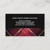 Carte De Visite Monogramme noir | Lignes de compensation Gold | Ba (Dos)