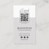 Carte De Visite Monogramme noir Luxe Holographique moderne (Dos)