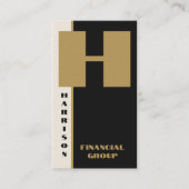 Carte De Visite Monogramme noir minimal moderne Code QR vertical (Devant)