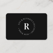 Carte De Visite Monogramme, noir minimum (Devant)