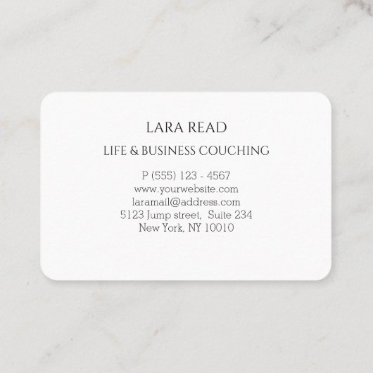 Carte De Visite Monogramme, noir minimum (Dos)