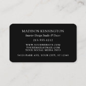 Carte De Visite Monogramme noir moderne ou ajouter un logo Code QR (Dos)