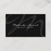 Carte De Visite Monogramme noir moderne professionnel (Devant)