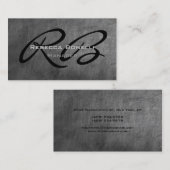 Carte de visite Monogramme noir Motif Chalkboard (Devant / Derrière)