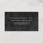 Carte De Visite Monogramme noir Motif gris moderne professionnel (Dos)