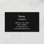 Carte De Visite Monogramme noir noir psychédélique (Dos)