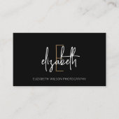 Carte De Visite Monogramme Noir Or (Devant)