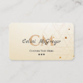 Carte de visite Monogramme Noir & Or de luxe avec  (Devant)