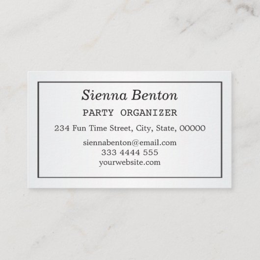 Carte De Visite Monogramme noir, or et blanc pois (Dos)