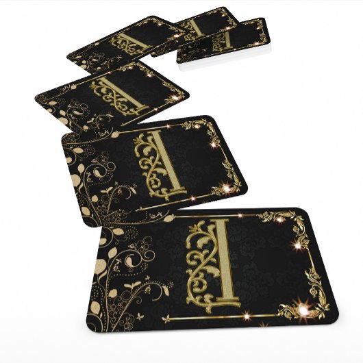 Carte De Visite Monogramme Noir Or Luxe Supreme