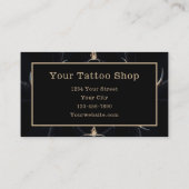 Carte De Visite Monogramme noir rustique occidental Tan Tan Taurea (Dos)