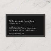 Carte De Visite Monogramme noir simple (Dos)