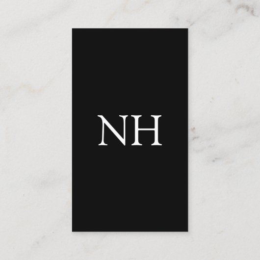 Carte De Visite Monogramme noir simple moderne (Dos)