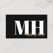 Carte De Visite Monogramme noir simple professionnel (Devant)