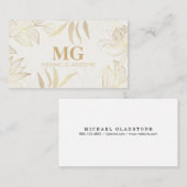 Carte De Visite Monogramme | Oeuvre plante (Devant / Derrière)