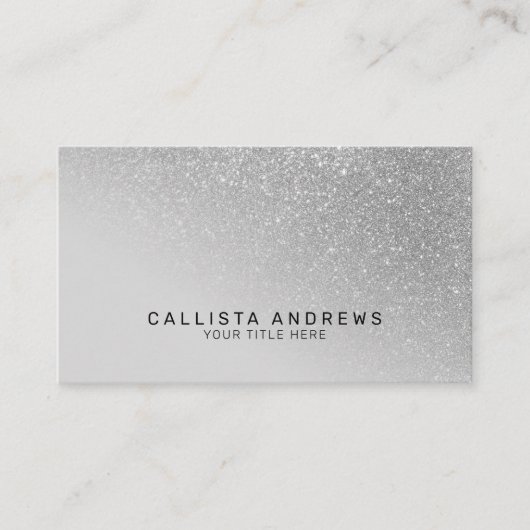 Carte De Visite Monogramme Ombre diagonal de Parties scintillant a (Devant)