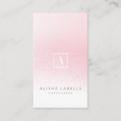 Carte De Visite Monogramme Ombre rose minimal (Devant)