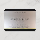 Carte De Visite Monogramme Or Argent Élégant Modèle moderne (Dos)