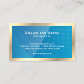 Carte De Visite Monogramme or | Code QR | Géométrique bleue (Dos)