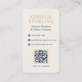 Carte De Visite Monogramme or de luxe Marine bleu QR Code (Dos)