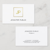 Carte De Visite Monogramme Or Design créatif Moderne Professionnel (Devant / Derrière)