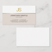 Carte De Visite Monogramme Or Elegant Design professionnel élégant (Devant / Derrière)