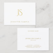 Carte De Visite Monogramme Or Élégant Moderne Simple Professionnel (Devant / Derrière)