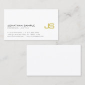 Carte De Visite Monogramme Or élégant Plain Moderne Luxe tendance (Devant / Derrière)