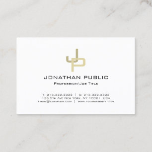 Carte De Visite Monogramme Or élégant Professionnel Moderne Propre