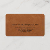 Carte De Visite Monogramme or en cuir simple (Dos)