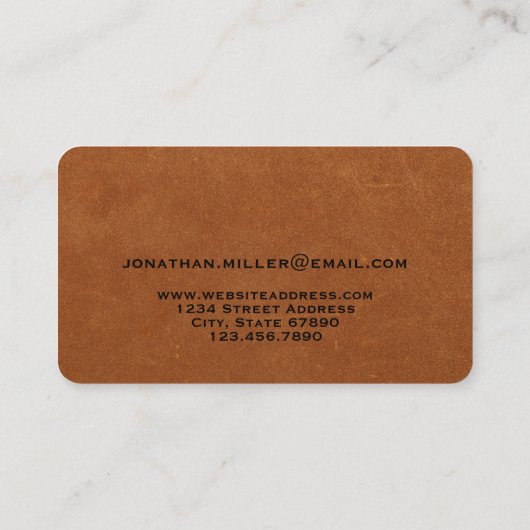 Carte De Visite Monogramme or en cuir simple (Dos)