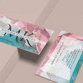 Carte De Visite Monogramme or en marbre d'Agate