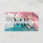 Carte De Visite Monogramme or en marbre d'Agate (Devant)