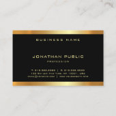 Carte De Visite Monogramme Or Glamor Plain Moderne Luxe Parfait (Dos)